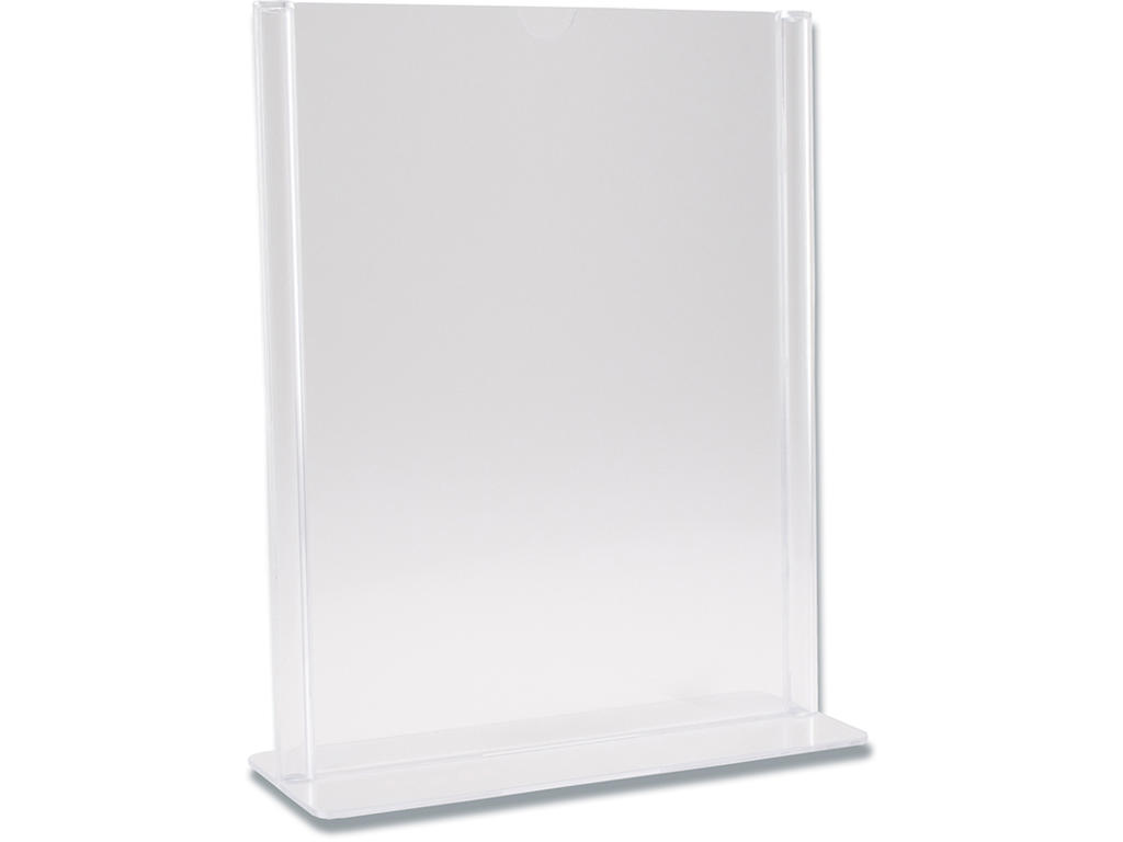 Akrylholder, T-form Til bord A6 Højformat Transparent 148x105mm Stående BNT