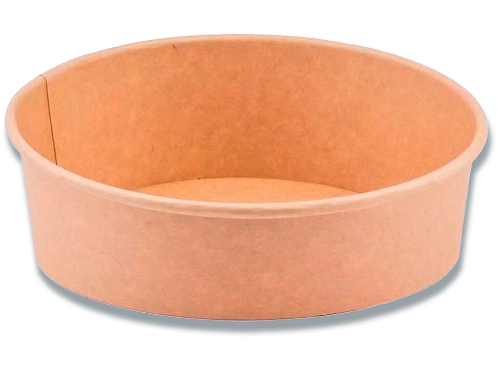 Salatbæger, 900 ml, Ø185x50 mm, Pap og PE, Brun, 300 stk, Catersource