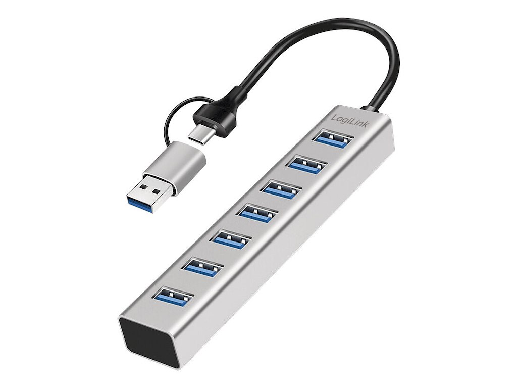 LogiLink UA0441 interface hub USB 3.2 Gen 1 (3.1 Gen 1) Type-A + Type-C 5000 Mbit/s Grå