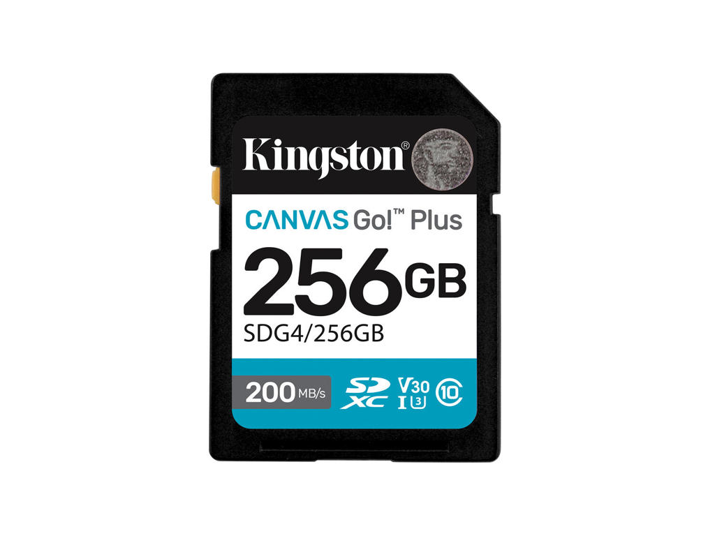 Kingston Technology Canvas Go! Plus 256 GB SDXC Canvas Go Plus Gen4 200 MB/s C10 UHS-I U3 V30