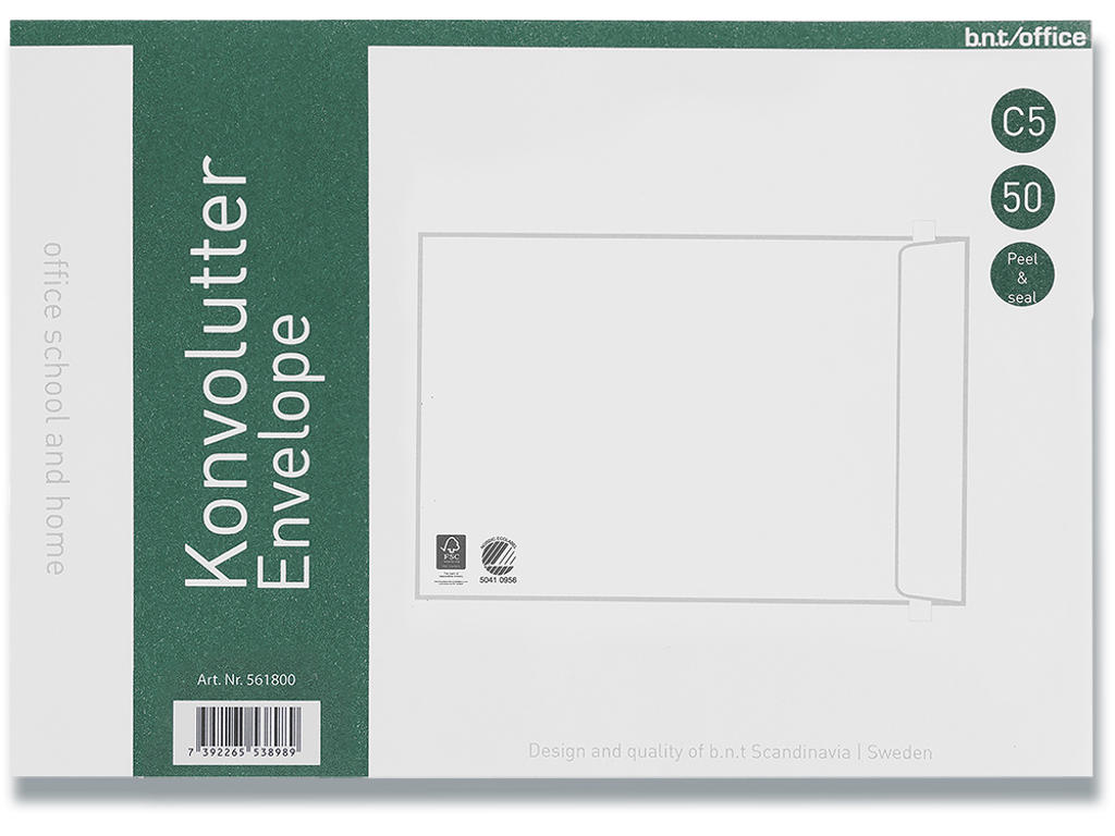 Kuverter C5P 80g. Peel & Seal 162x229mm 50stk/pk