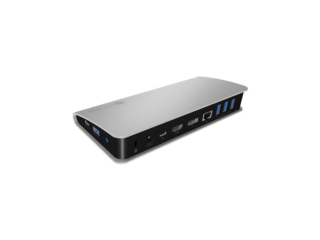 ICY BOX IB-DK2408-C Ledningsført USB 3.2 Gen 1 (3.1 Gen 1) Type-C Sort, Sølv