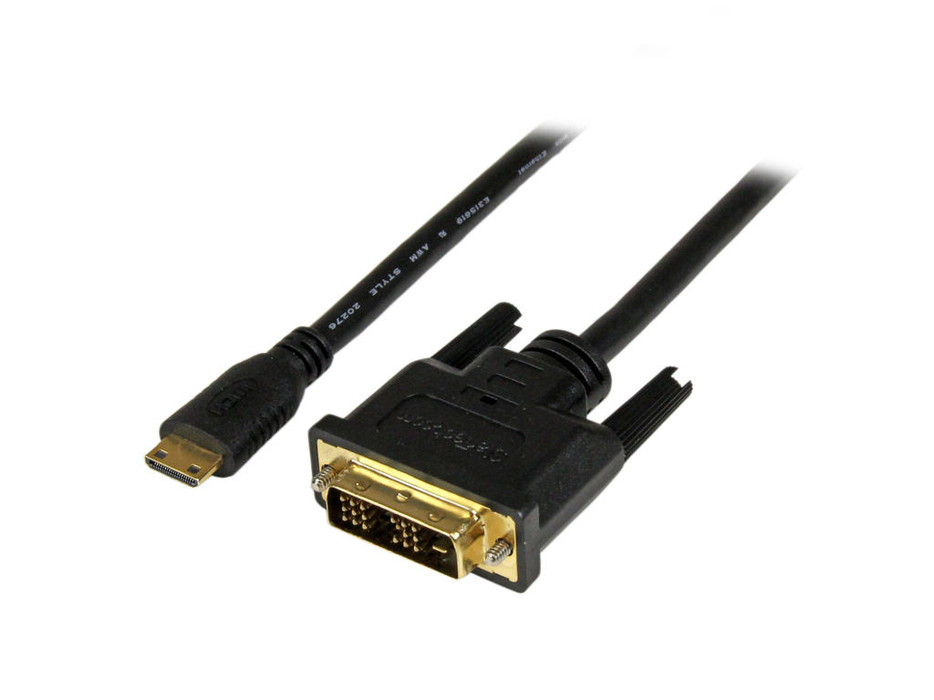 StarTech.com HDCDVIMM1M videokabel adapter 1 m Mini-HDMI DVI-D Sort