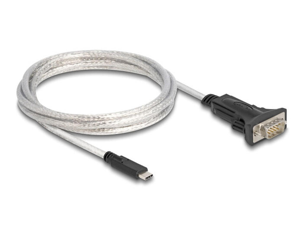 DeLOCK 64270 serielkabel Sort, Transparent 2 m USB Type-C DB-9