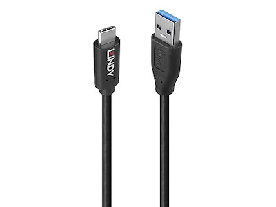 Lindy 36971 USB-kabel USB 3.2 Gen 2 (3.1 Gen 2) 1 m USB A USB C Sort