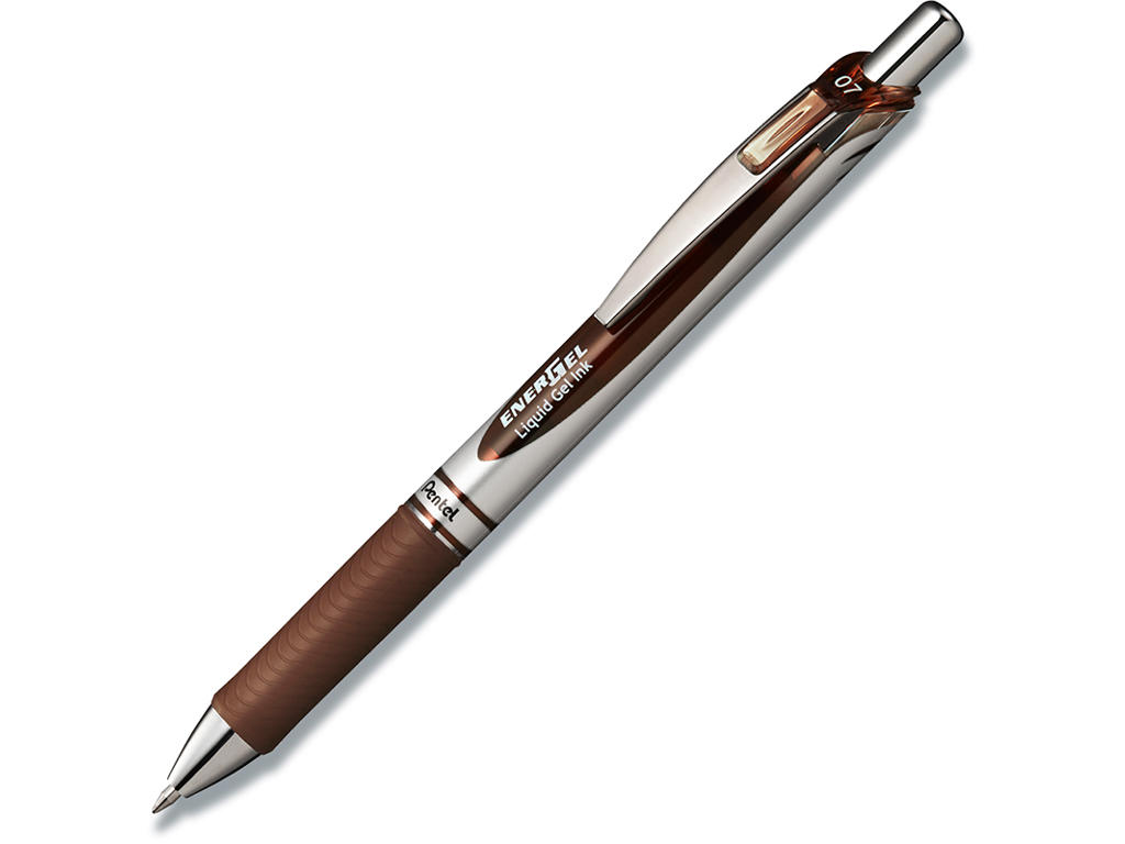 Rollerball gelpen, 0.7 mm, 0.35 mm, Brun, Pentel EnerGel BL77-E