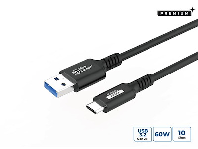 Microconnect USB3.2AC015 USB-kabel USB 3.2 Gen 2 (3.1 Gen 2) 0,15 m USB C USB A Sort