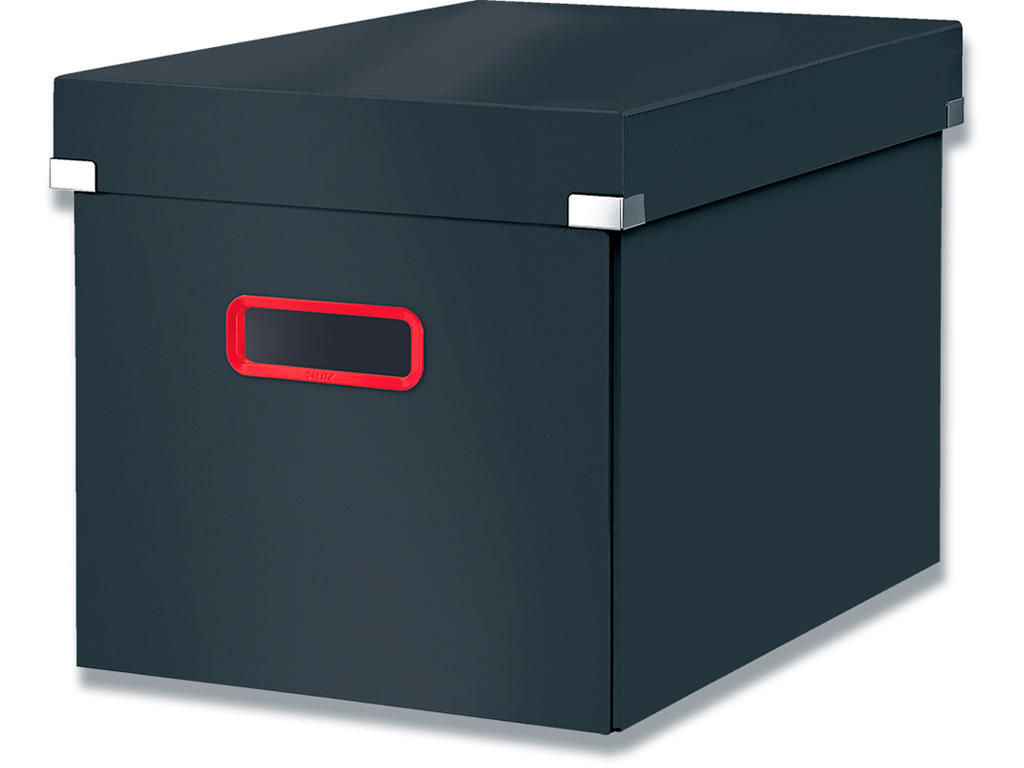 Opbevaringsboks, Large Cube, Med håndtag, Fløjlsgrå, Leitz Click & Store Cosy 