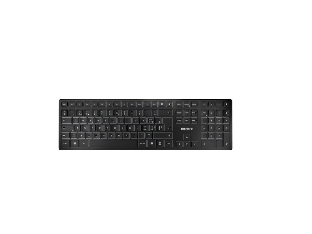 CHERRY KW 9100 SLIM tastatur Universel RF trådløs + Bluetooth QWERTZ Schweizisk Sort