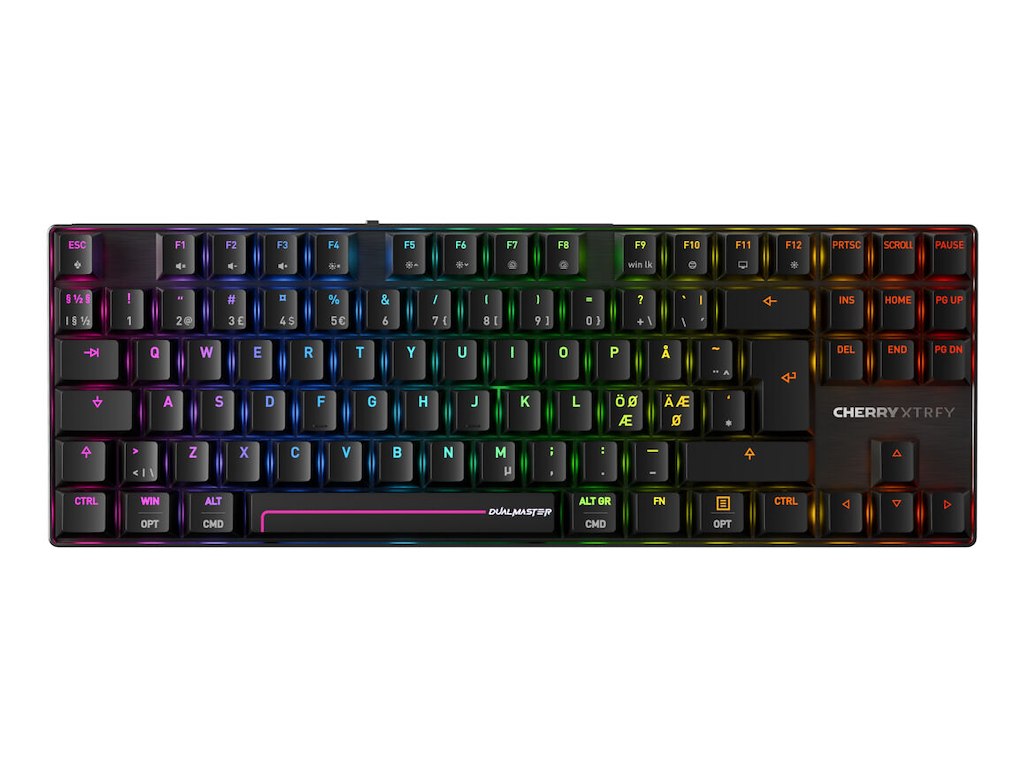 CHERRY MX 8.2 Pro TMR Wireless tastatur Spil USB + RF Wireless + Bluetooth QWERTY Nordisk Sort