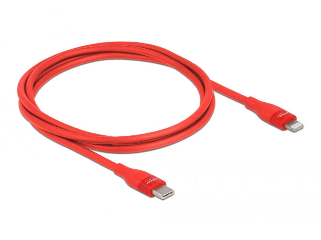 DeLOCK 86634 kabel til mobiltelefon Rød 1 m USB C Lightning