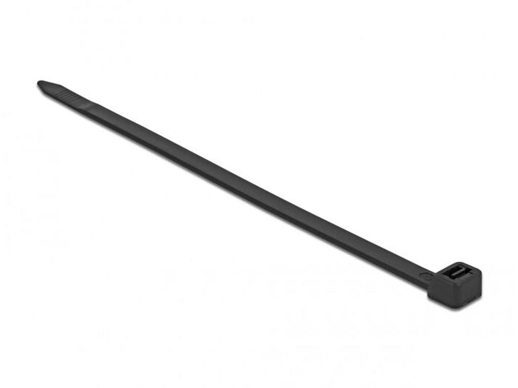 DeLOCK 19646 kabelsamler Udløselig kabelbinder Nylon Sort 10 stk