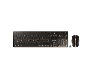 CHERRY DW 9000 SLIM tastatur Mus inkluderet Universel RF trådløs + Bluetooth QWERTY US engelsk Sort