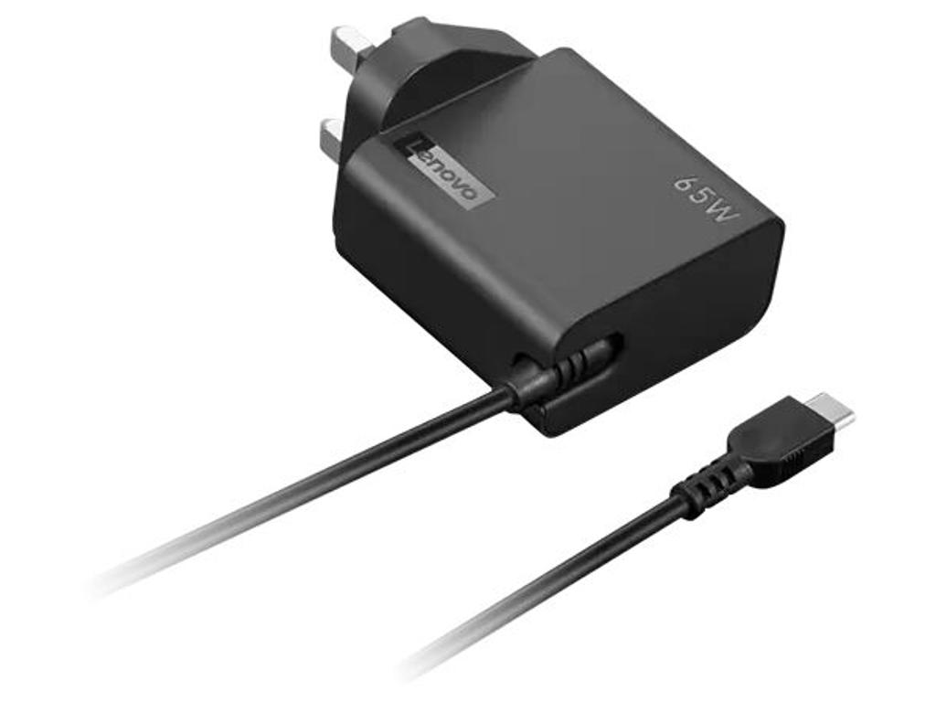 Lenovo 65W USB-C Wall Adapter UK strømadapter og vekselret Indendørs Sort