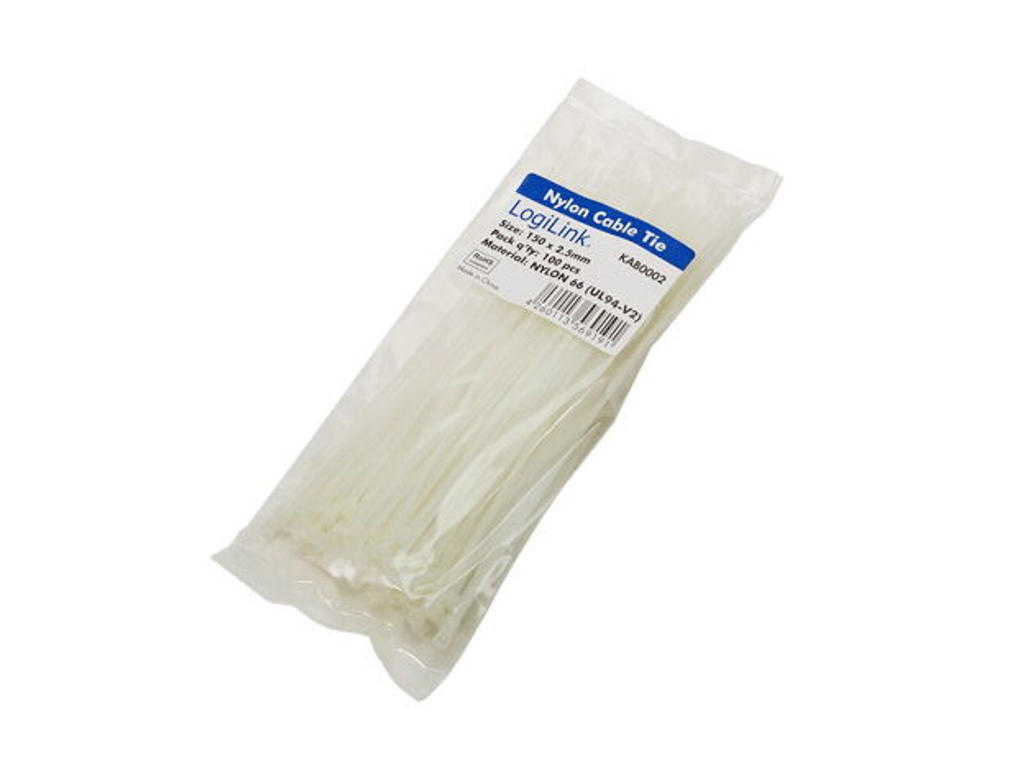 LogiLink KAB0002 kabelsamler Nylon Hvid