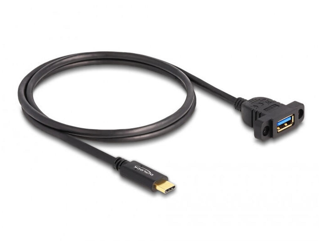 DeLOCK 87826 USB-kabel USB 3.2 Gen 2 (3.1 Gen 2) 1 m USB C USB A Sort