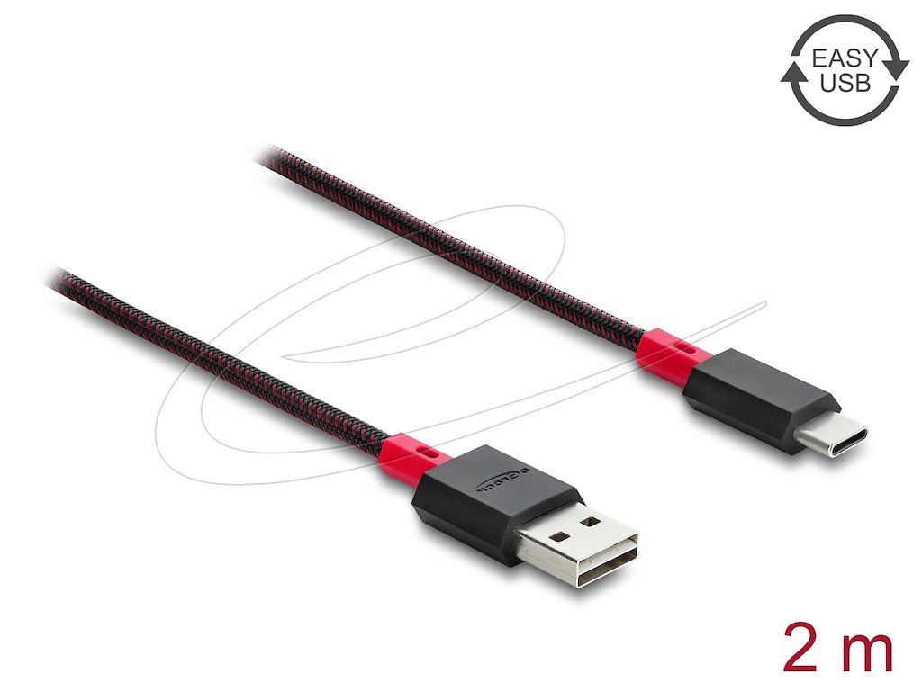 DeLOCK 81543 USB-kabel USB 2.0 2 m USB A USB C Rød, Sort