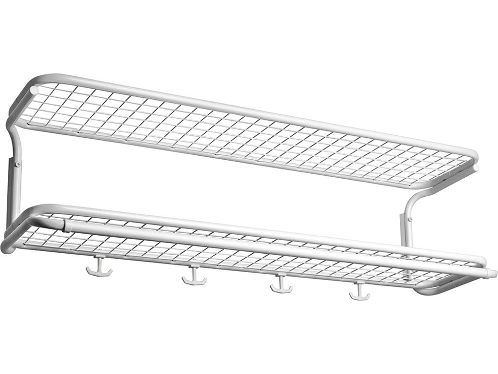 Hattehylde, Classic, L=1100 mm hvid/hvid dobbel usamlet, Essem Design DK