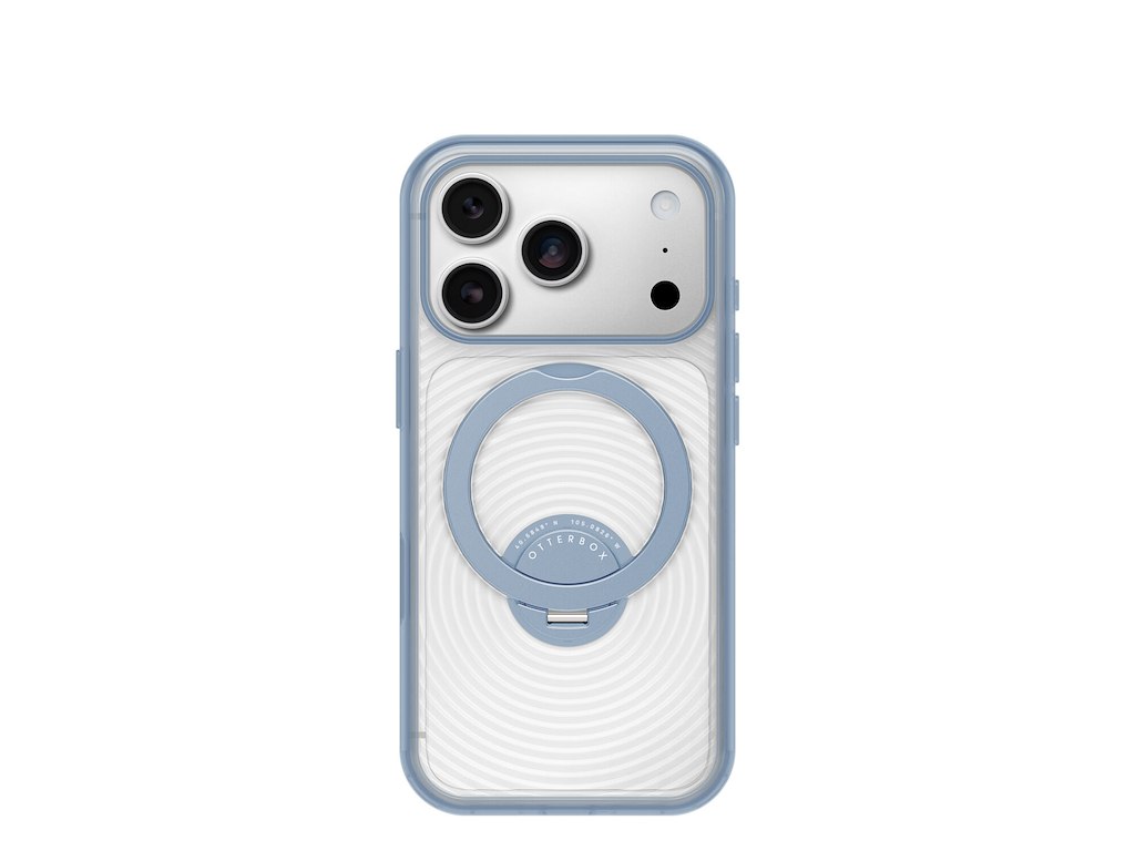 OtterBox Symmetry Stand MagSafe mobiltelefon etui 16 cm (6.3") Cover Transparent, Blå