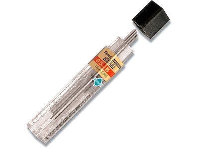 Blyantstifter, 0.5 mm, B, 12 stifter, Pentel Hi-Polymer C505