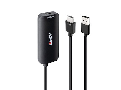 Lindy 43423 videokabel adapter 0,2 m USB Type-C HDMI + USB Type-C Sort