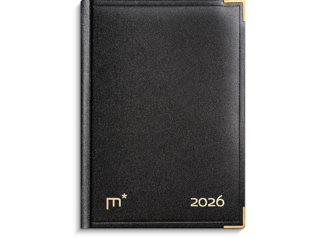 Kalender, 2026, Årbog Dag, 1 dag pr. side, Sort, Mayland