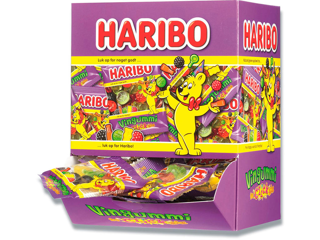Slik - Haribo Vingummi fra Clickmix, 100 mini poser