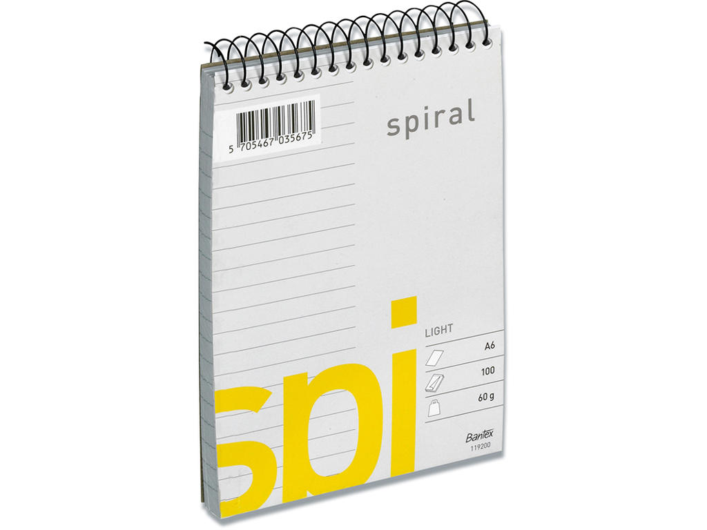 Notesblok, A6, Linjeret, 100 ark, Bantex 