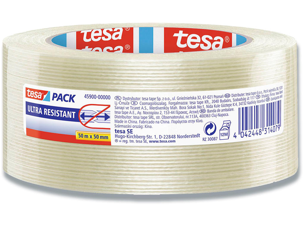 Tape - emballage, 50mm x 66m, Semitransparent, 1 rulle, Tesa Krydsarmeret 45900