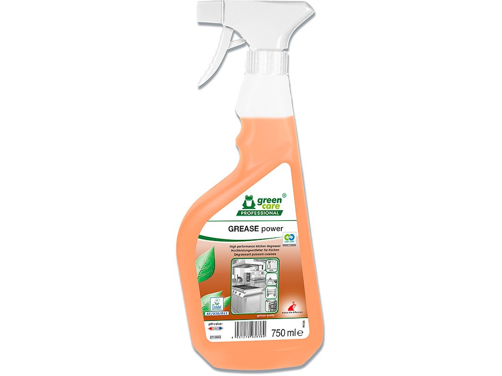 Ovn- og grillrens, Klar-til-brug, Med farve, Uden parfume, 750 ml, Green Care GREASE Power