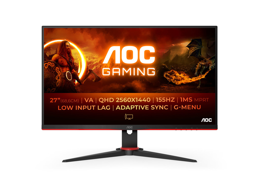 AOC G2 Q27G2E/BK computerskærm 68,6 cm (27") 2560 x 1440 pixel Quad HD Sort, Rød