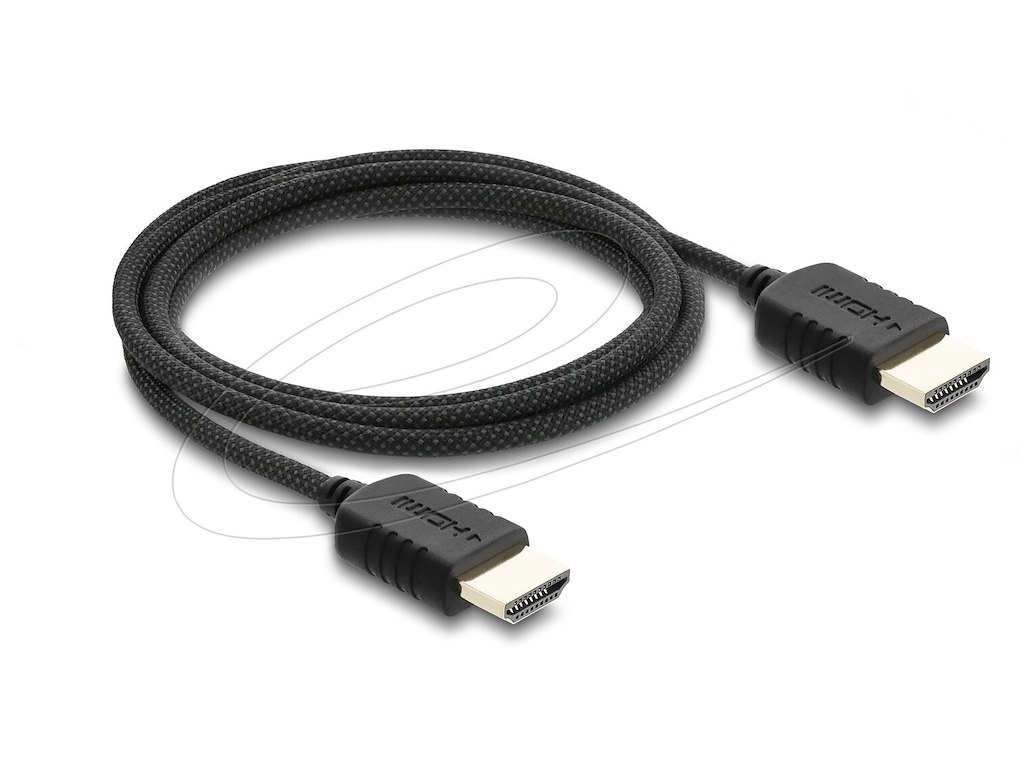 DeLOCK Coaxial High Speed HDMI cable 8K 60 Hz 48 Gbps with braided coating 2 m HDMI-kabel HDMI Type A (Standard) Sort