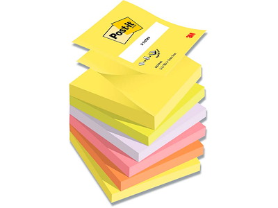 Memonotes, 76x76 mm, Assorteret, 6 blokke, Post-it Z-Notes