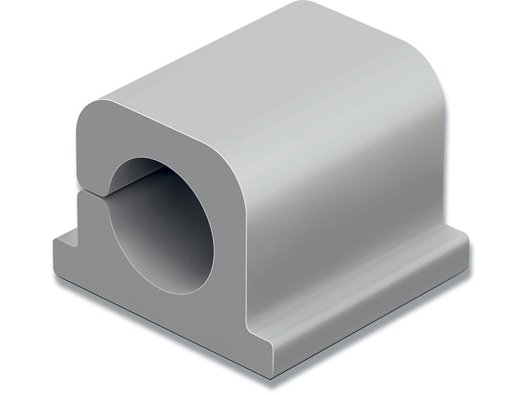 Kabelholder, Til 1 kabel, Grå, 6 stk, Durable CAVOLINE CLIP PRO 1