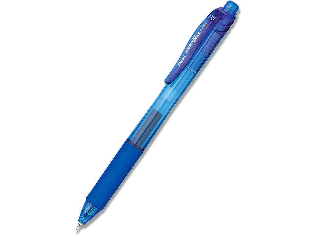 Rollerball gelpen, 0.5 mm, 0.25 mm, Blå, Pentel EnerGel BLN105-CX