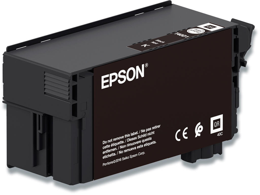 Blækpatron, 1 stk, Black-sort, 80 ml, Epson UltraChrome XD2 T40D140
