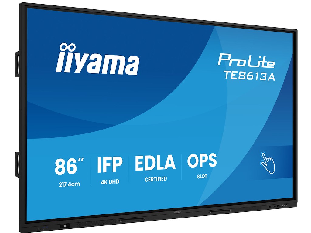 iiyama TE8613A-B2AG skilte display Kiosk design 2,17 m (85.6") Wi-Fi 500 cd/m² 4K Ultra HD Berøringsskærm Indbygget processer Android