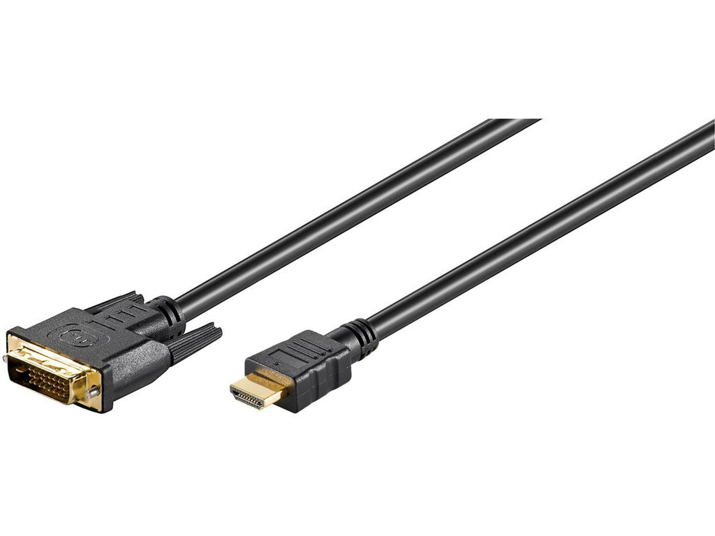 Microconnect HDM192413 videokabel adapter 3 m DVI-D HDMI Type A (Standard) Sort