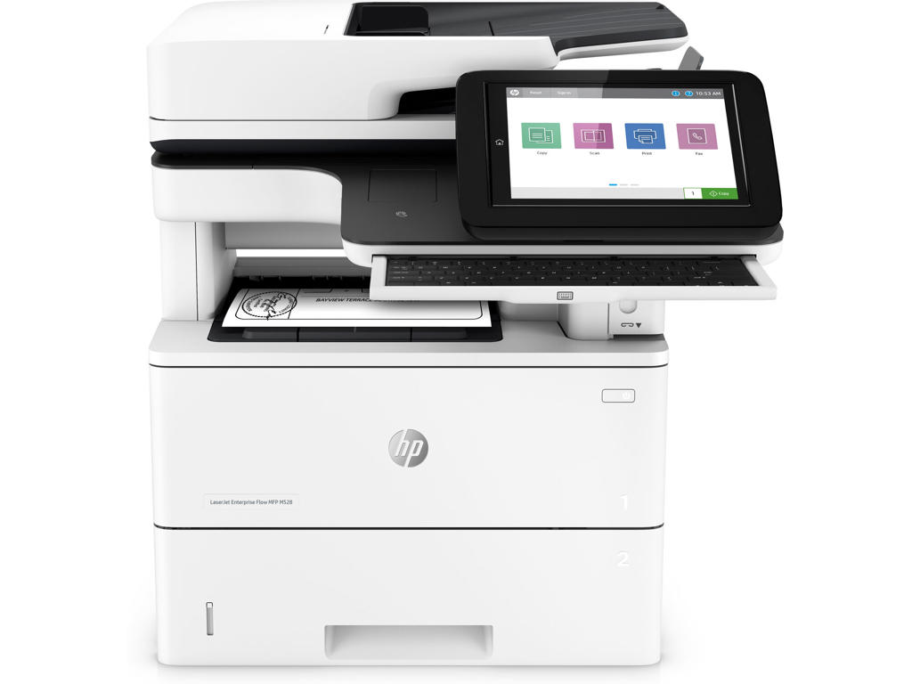 HP LaserJet Enterprise Flow LaserJet Enterprise M528z Trådløst Multifunction Sort og hvid Printer, Kopimaskine, scanner; Dupleks