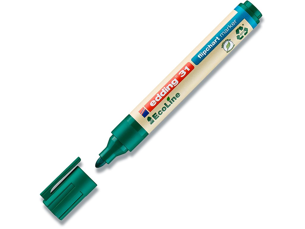 Marker, Rund spids, 1.5-3 mm, Grøn, Edding Ecoline 31