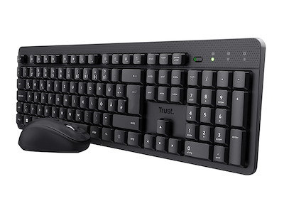 Trust TKM-360 tastatur Mus inkluderet Kontor RF trådløst QWERTZ Tysk Sort