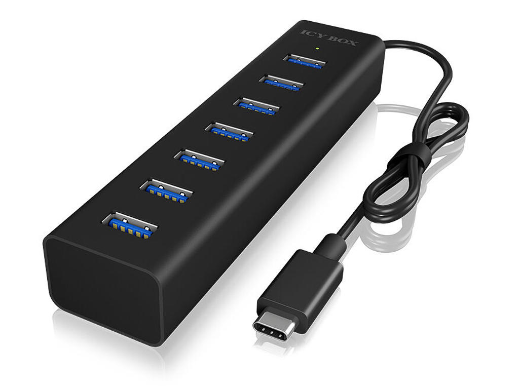ICY BOX IB-HUB1700-C3 USB 3.2 Gen 1 (3.1 Gen 1) Type-C 5000 Mbit/s Sort