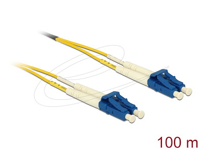 DeLOCK 80161 InfiniBand og fiberoptisk kabel 100 m 2x LC Gul, Blå