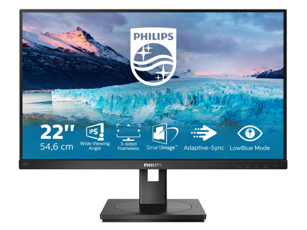 Philips S Line 222S1AE/00 computerskærm 54,6 cm (21.5") 1920 x 1080 pixel Fuld HD LCD Sort