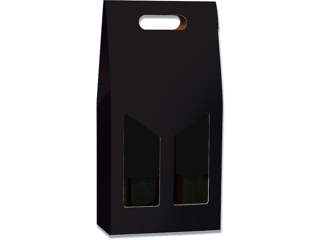 Vinkarton, 2 flasker, Sort, 1 stk