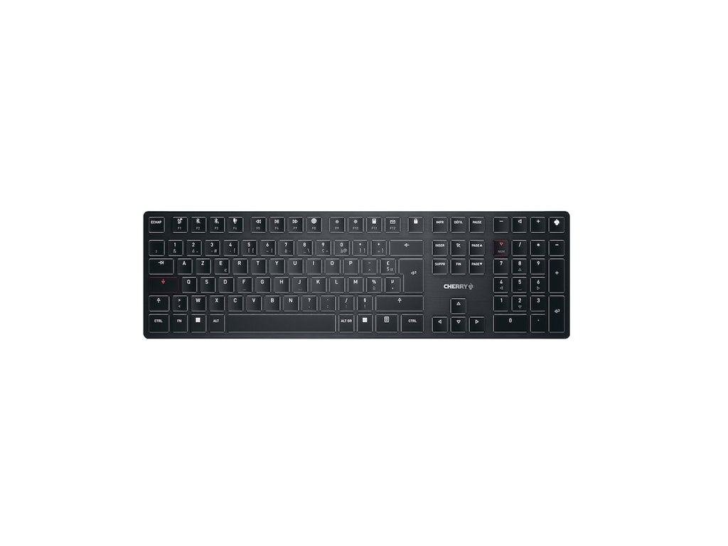 CHERRY KW X ULP tastatur Universel USB + RF Wireless + Bluetooth AZERTY Fransk Sort