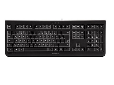 CHERRY KC 1000 tastatur Kontor USB QWERTY Spansk Sort