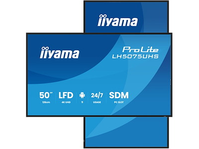 iiyama LH5075UHS-B2AG skilte display Digital fladpaneldisplay 125,7 cm (49.5") LCD Wi-Fi 500 cd/m² 4K Ultra HD Sort Indbygget processer Android 11 24/7