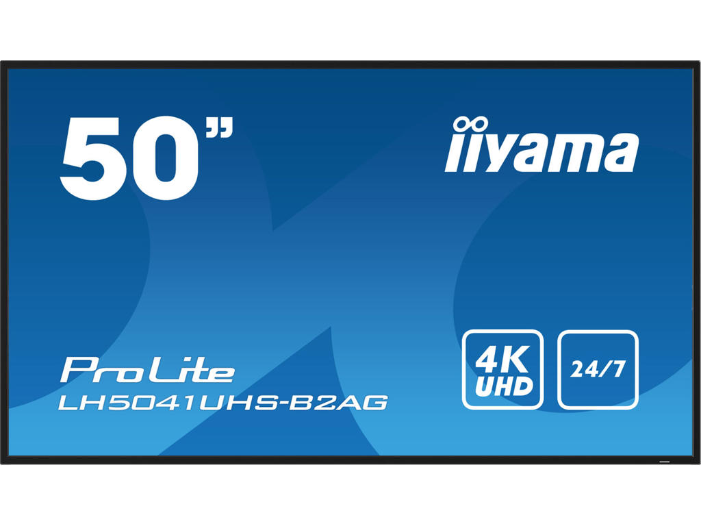 iiyama 50" Professional Digital Signage display with 4K UHD resolution and 24/7 operating time