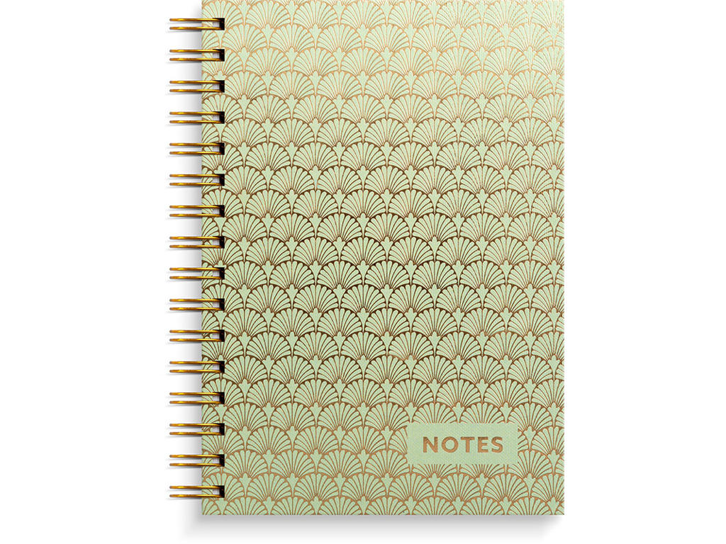 Notesblok, A5, Linjeret og bullets, Art Deco, Mayland 
